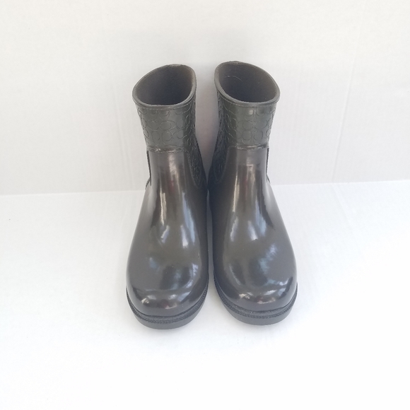 Coach Signature Fern Green Rain Boot Booties - Picture 7 of 14